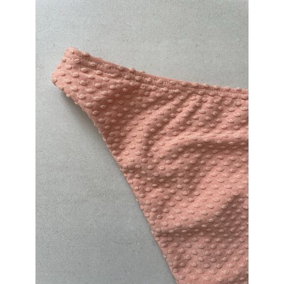 Peony Swim Bikini Bottom Staple Pant Textured Apricot Swimwear - Picture 6 of 8